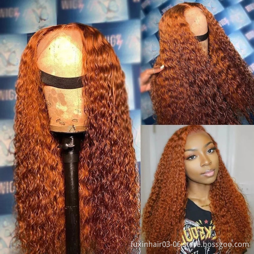 Wholesale Beauty Supply Ginger Color Lace Wig Pink Hd Frontal Wig For Black Women 180 Density Red Frontal Wig With French Curls